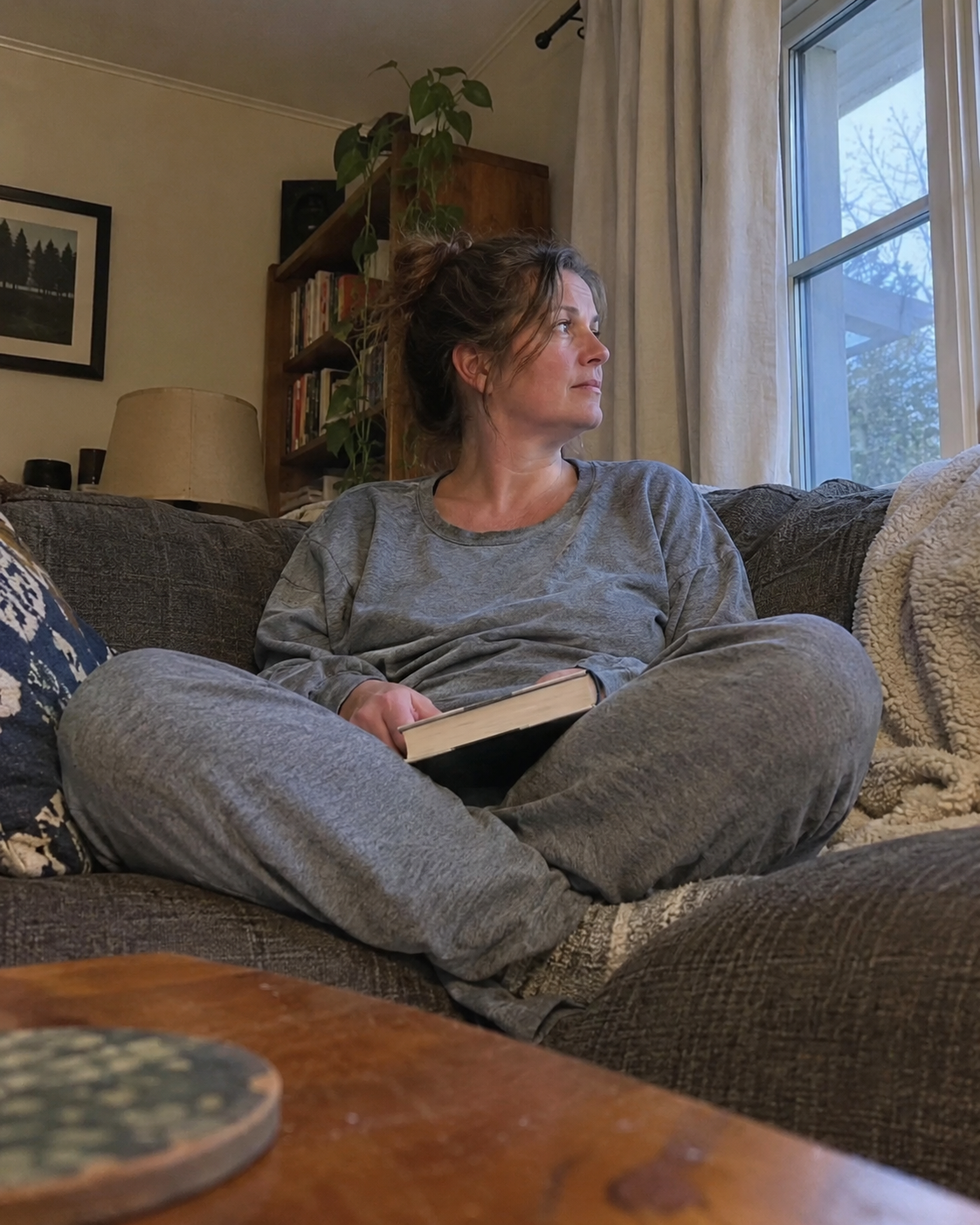 Woman sitting peacefully